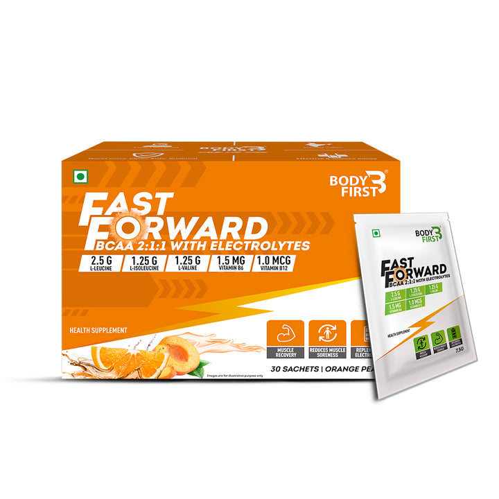BCAA Fast Forward with 2:1:1, L-Leucine, L-Isoleucine & L-Valine - Pre/Post & Intra Workout Supplement For Recovery & Performance Boost