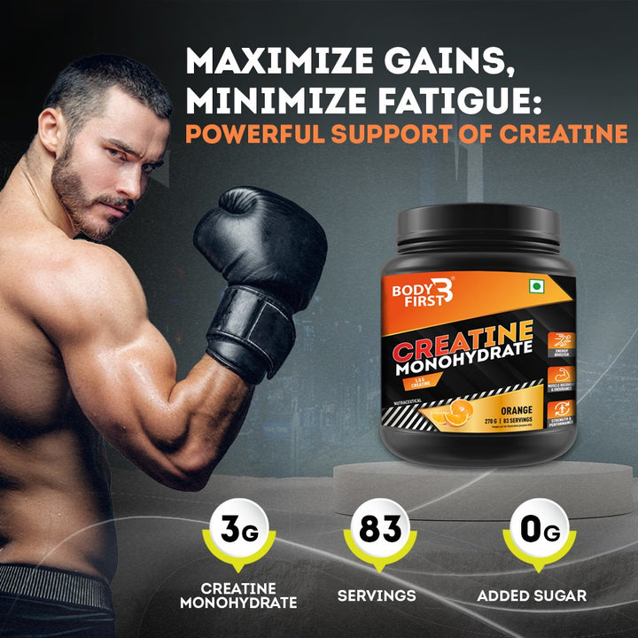 BodyFirst® Creatine Monohydrate 3g for Fitness & Intense Workout | Muscle Strength, Muscle Recovery & Energy Booster