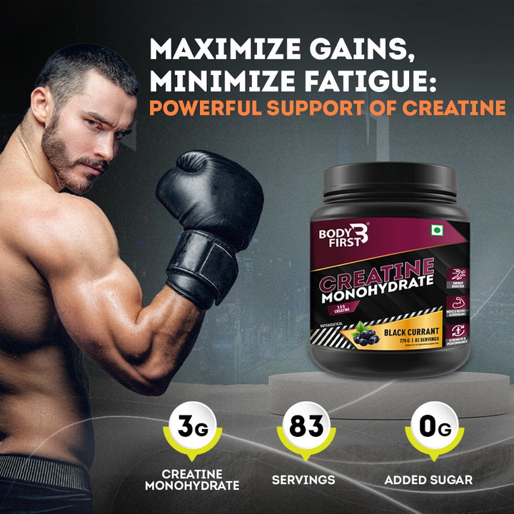 BodyFirst® Creatine Monohydrate 3g for Fitness & Intense Workout | Muscle Strength, Muscle Recovery & Energy Booster